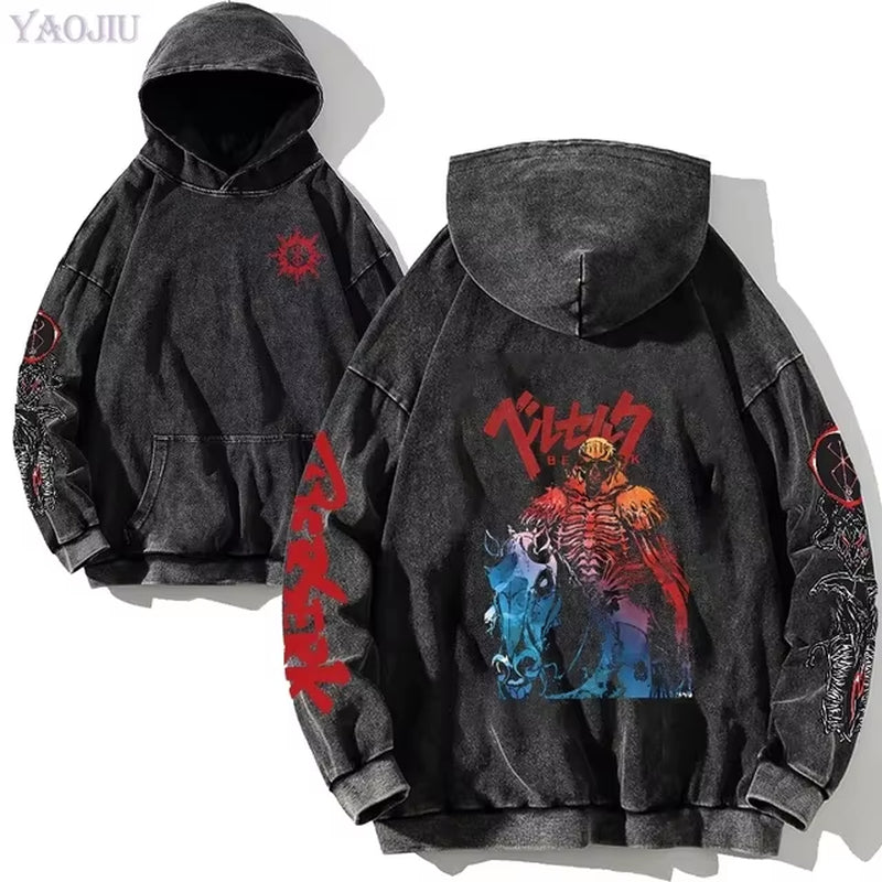 Berserk Vintage Gothic Anime Oversized Hoodies - Soft Cotton Sweatshirts for Ultimate Comfort and Street Style