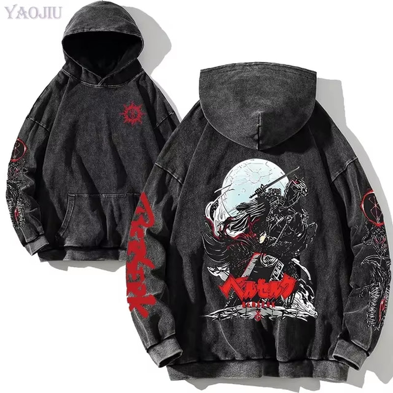 Berserk Vintage Gothic Anime Oversized Hoodies - Soft Cotton Sweatshirts for Ultimate Comfort and Street Style