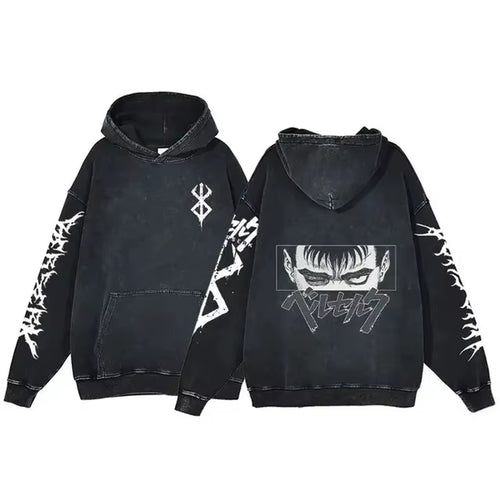 Berserk Vintage Gothic Anime Oversized Hoodies - Soft Cotton Sweatshirts for Ultimate Comfort and Street Style